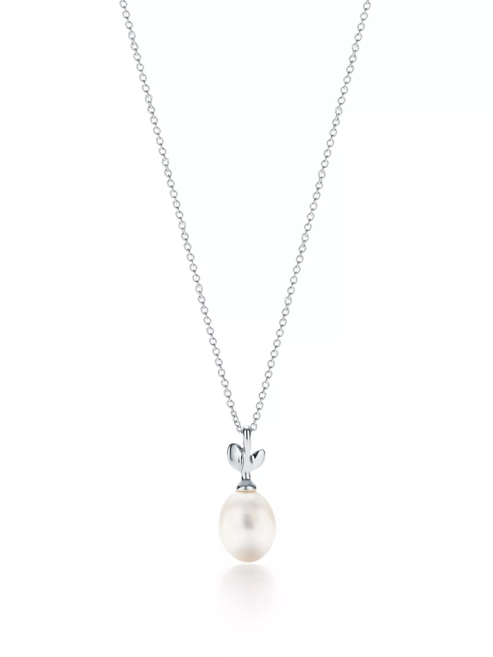Tiffany & Co. Paloma Picasso Olive Leaf Pearl Pendant Necklace on 16” chain - Picture 6 of 6